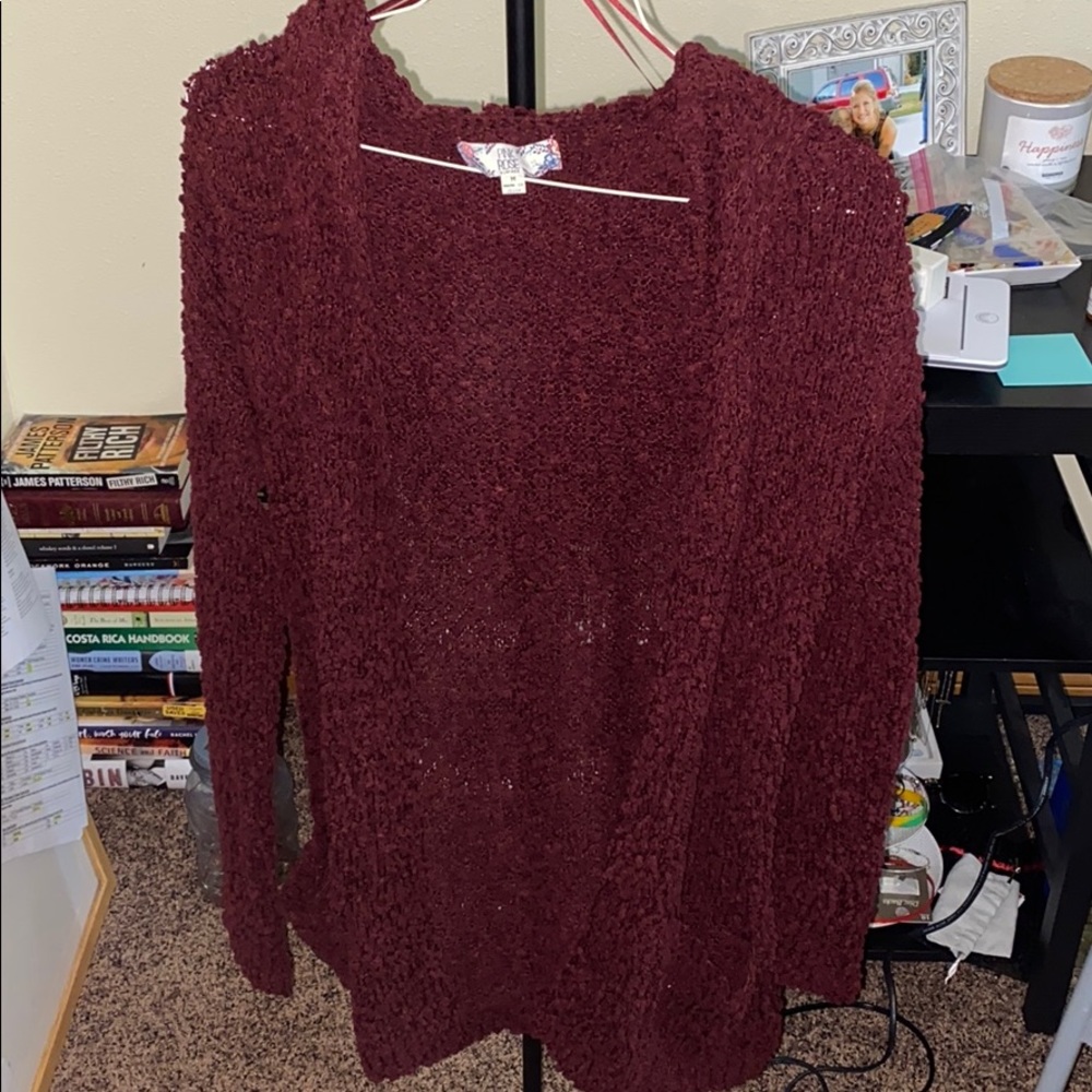 Burgundy cardigan